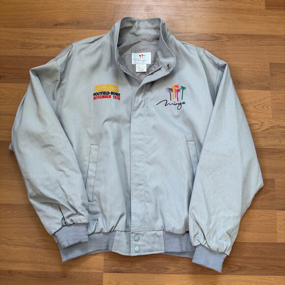 Vintage 90's Mirage Las Vegas Evander Holyfield vs Riddick Bowe Boxing Jacket XL - Picture 1 of 9